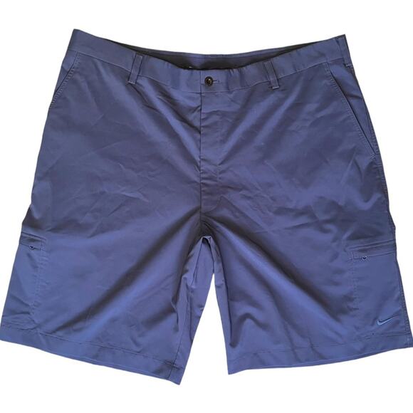 NIKE Golf Athletic Chino Shorts Mens 40x10 Blue Flat Front Stretch Performance - Picture 1 of 9